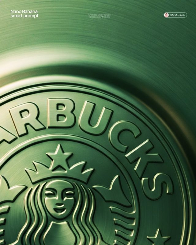 پرامپت هوش مصنوعی: پرامپت لوگوی برجسته‌شده از سطح فلزی به سبک مهر و نقش‌برجسته | نانو بنانا پرو | @